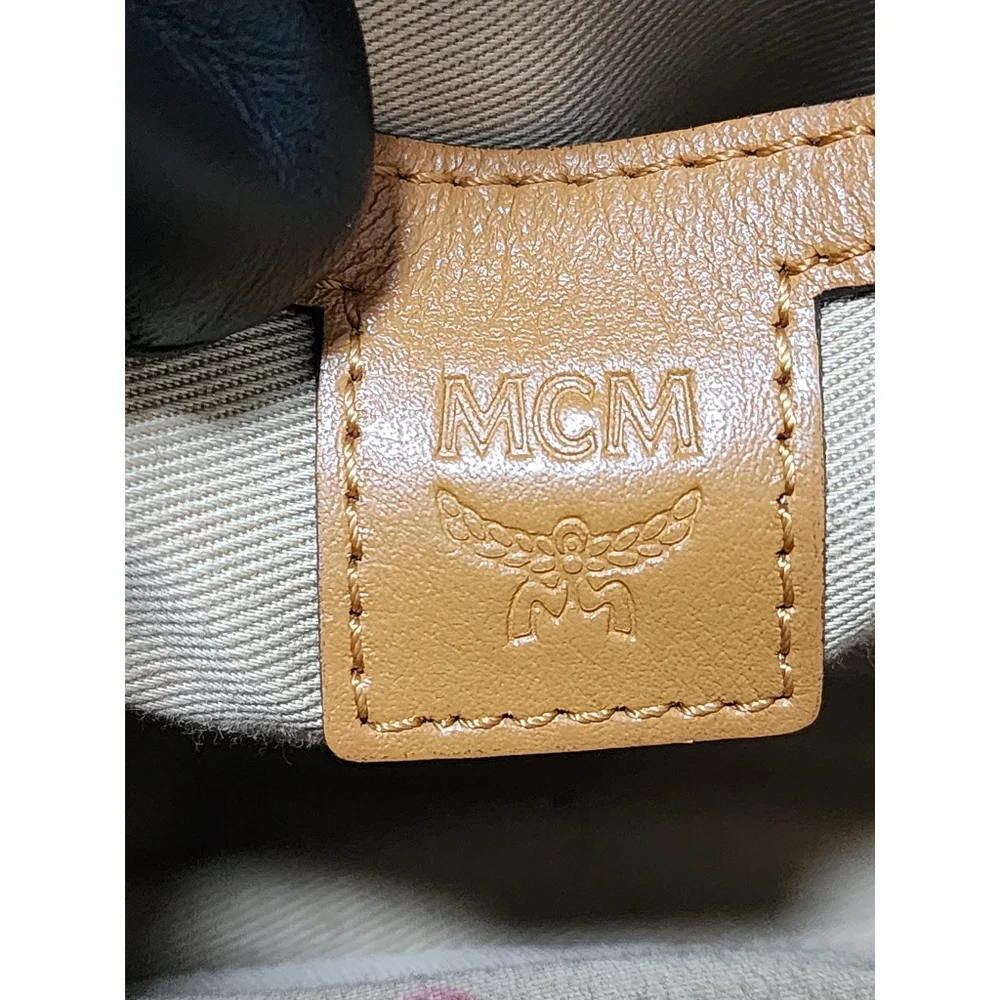 MCM Visetos Mini Leather Aren Crossbody Bag Brown